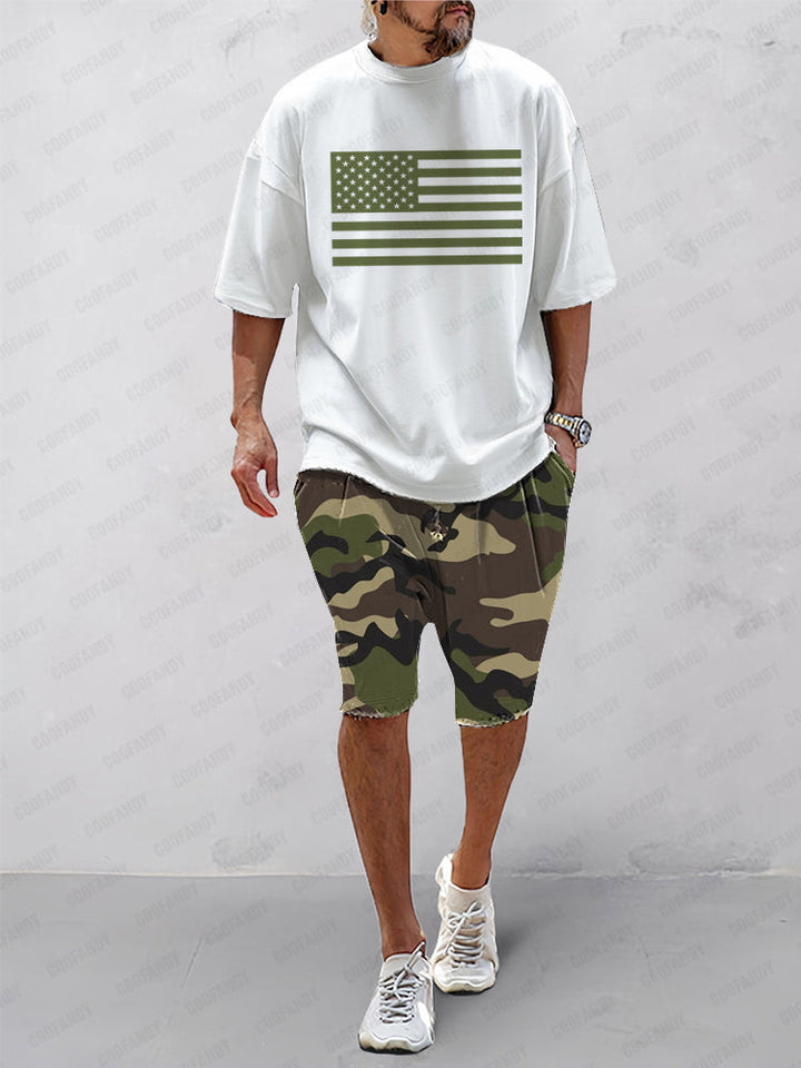Casual Etniskt Tryckt Sportset