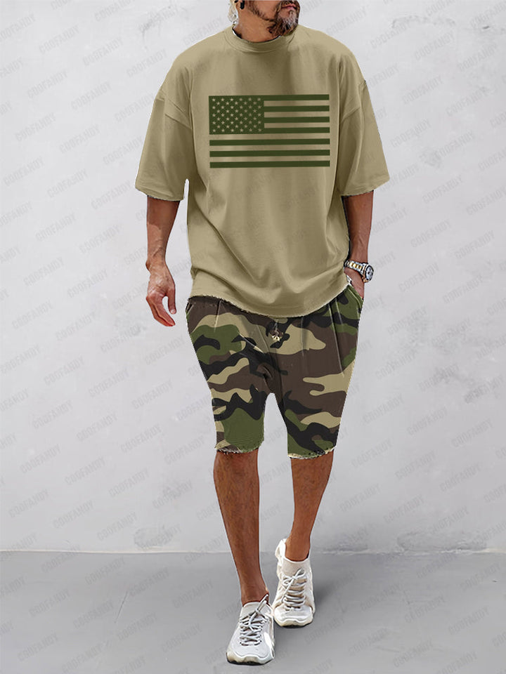 Casual Etniskt Tryckt Sportset