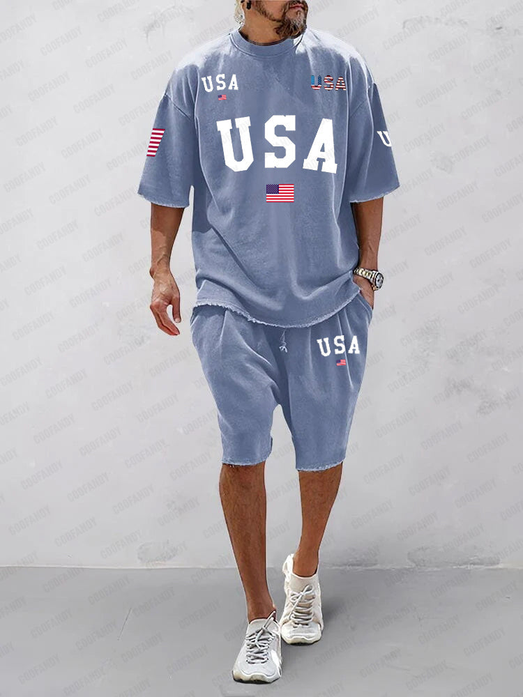 Casual Etniskt Tryckt Sportset