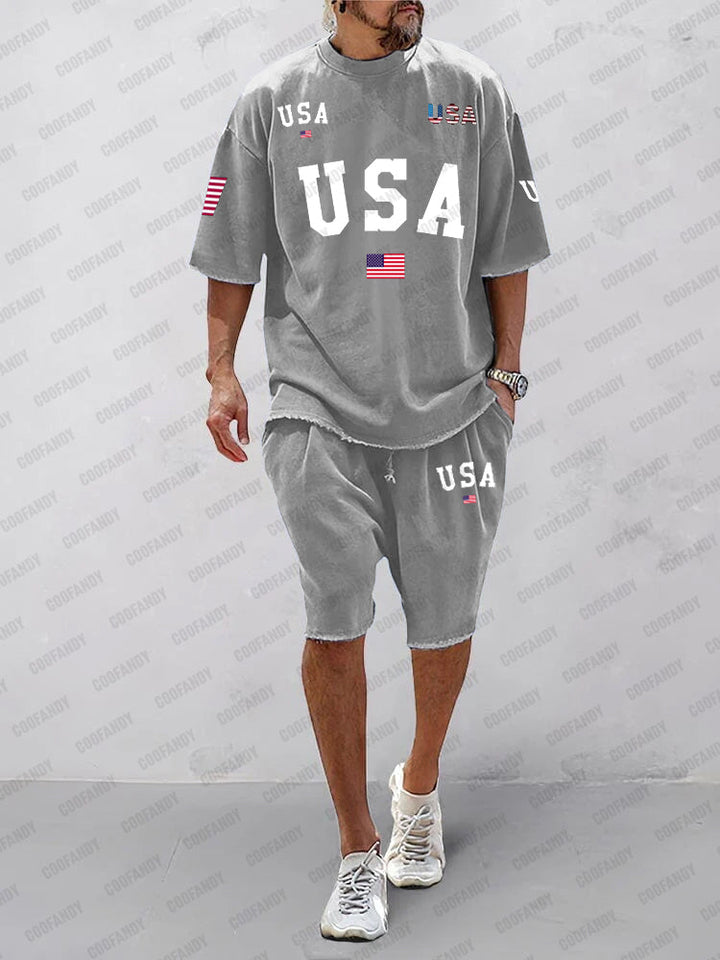 Casual Etniskt Tryckt Sportset