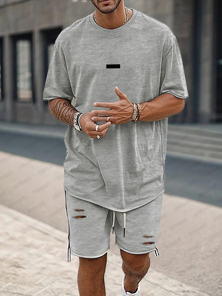 Athleisure Löst Sittande T-Shirt Shorts Set