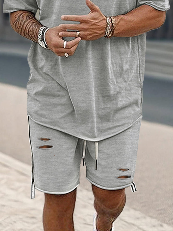 Athleisure Löst Sittande T-Shirt Shorts Set