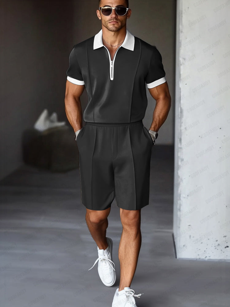 Lättmatchat Tvåfärgat Casual Set