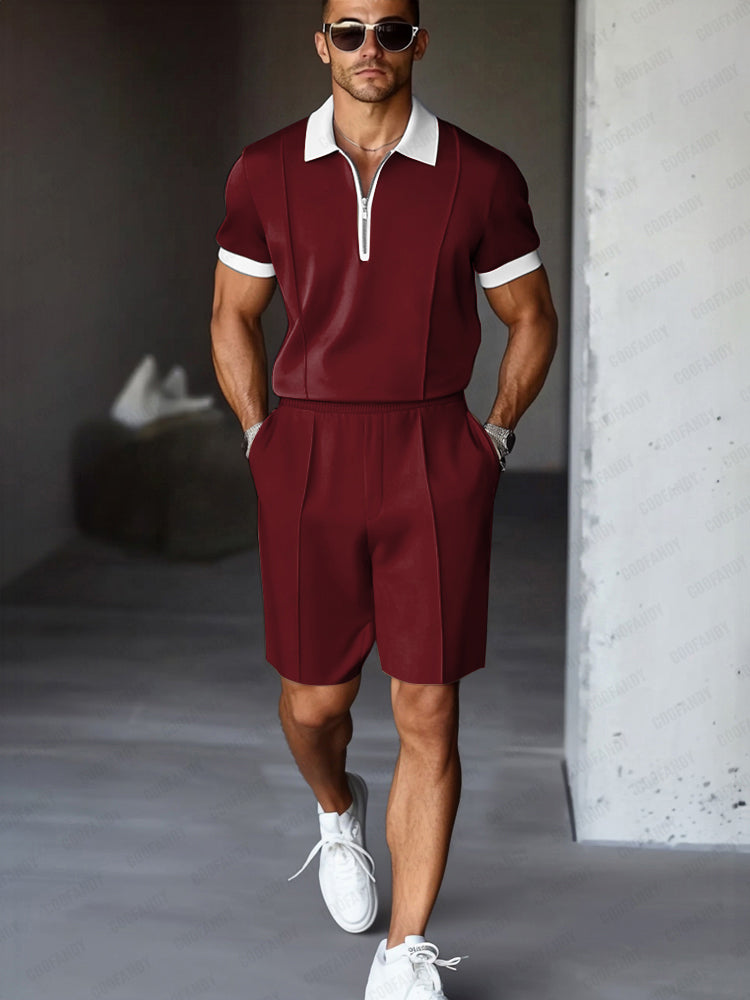 Lättmatchat Tvåfärgat Casual Set