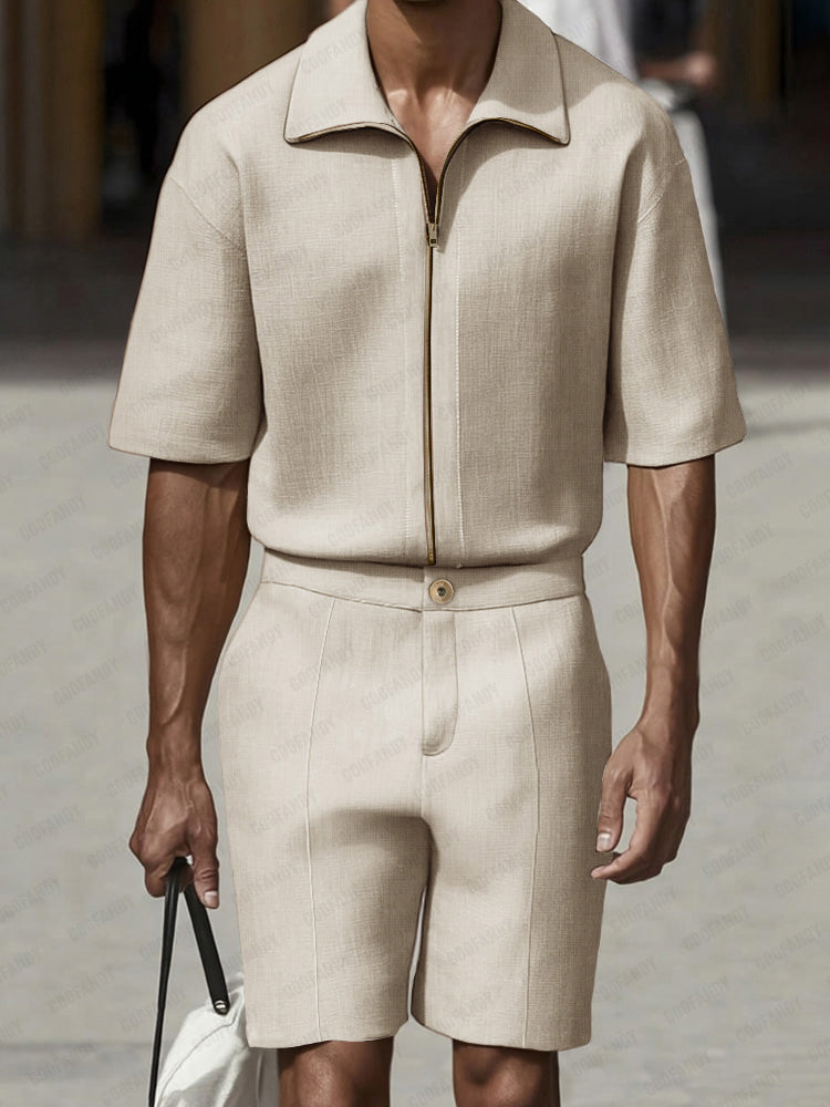 Modernt Bomull Linne Casual Set