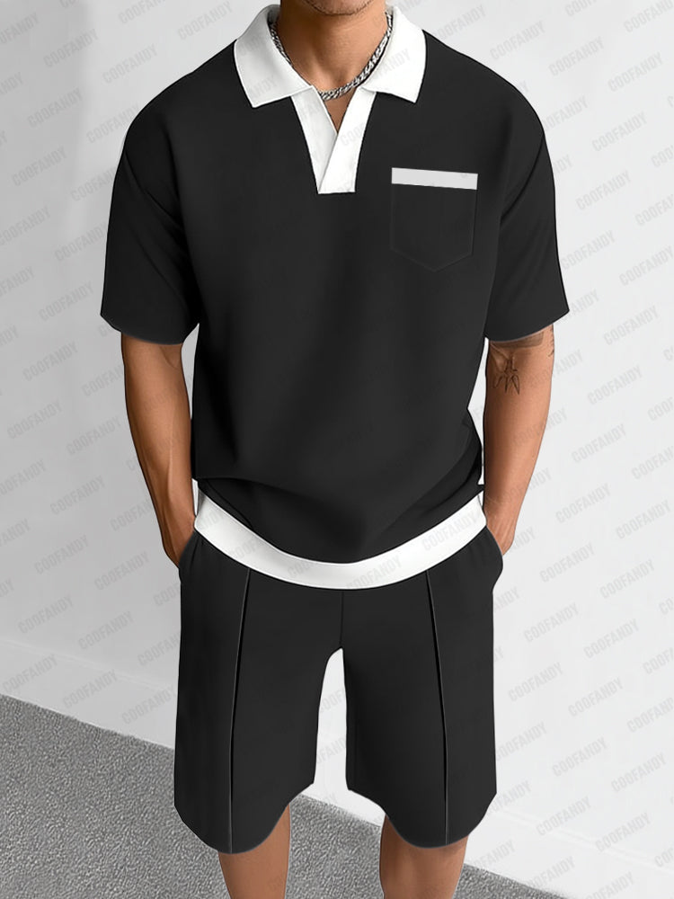 Minimalistiskt Färgblock Casual Set