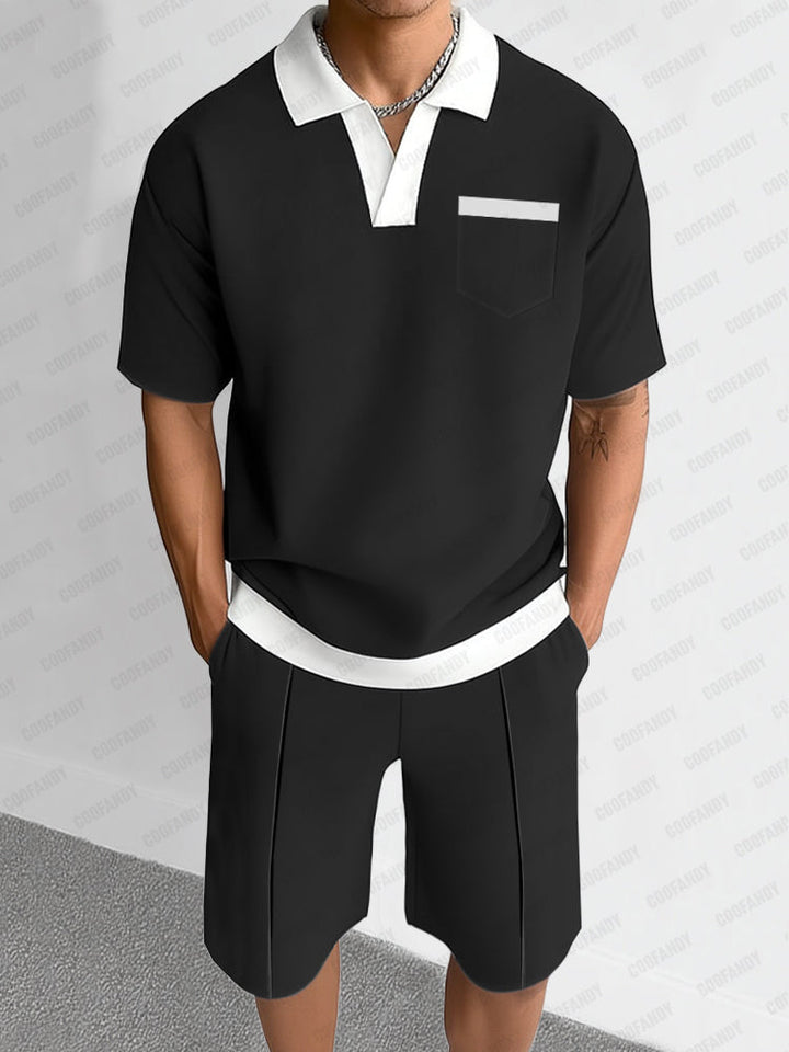Minimalistiskt Färgblock Casual Set