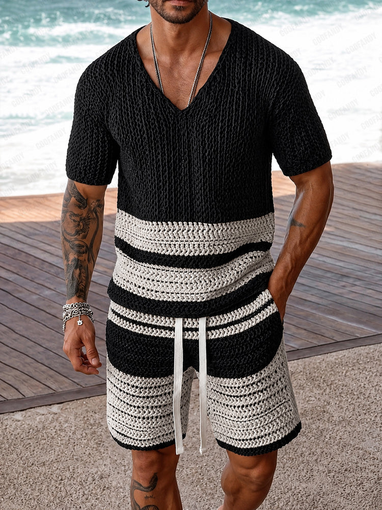 Trendigt Andningsbart Stickad Casual Set