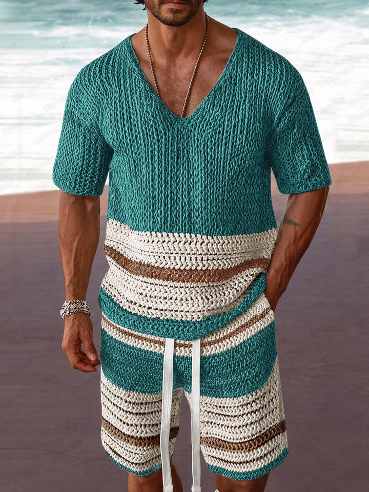 Trendigt Andningsbart Stickad Casual Set