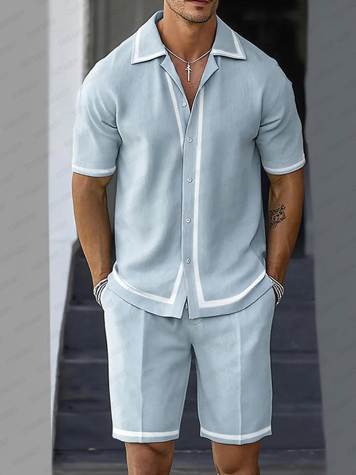 Mångsidigt Komfort Skjorta Shorts Set