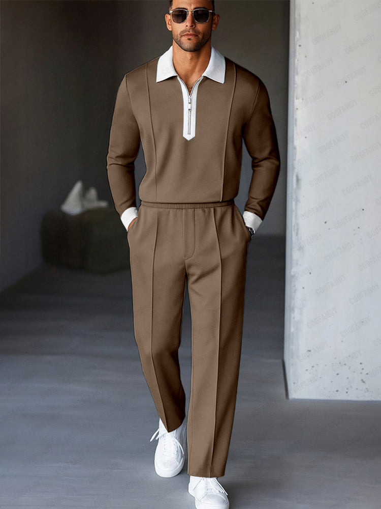 Lättmatchat Tvåfärgat Casual Set