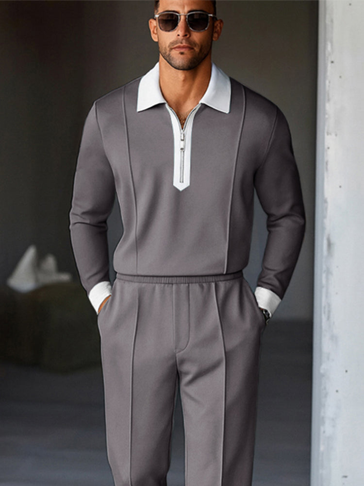 Lättmatchat Tvåfärgat Casual Set