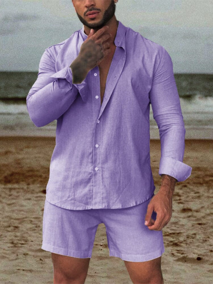 Enfärgad Skjorta och Shorts Set
