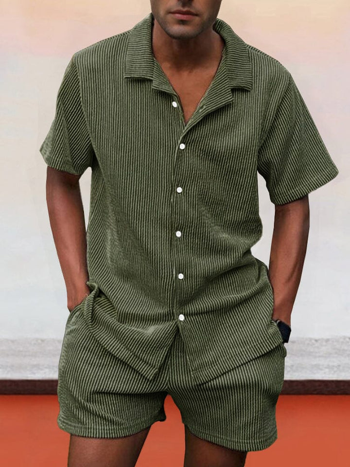 Casual Manchester Skjorta Shorts Set