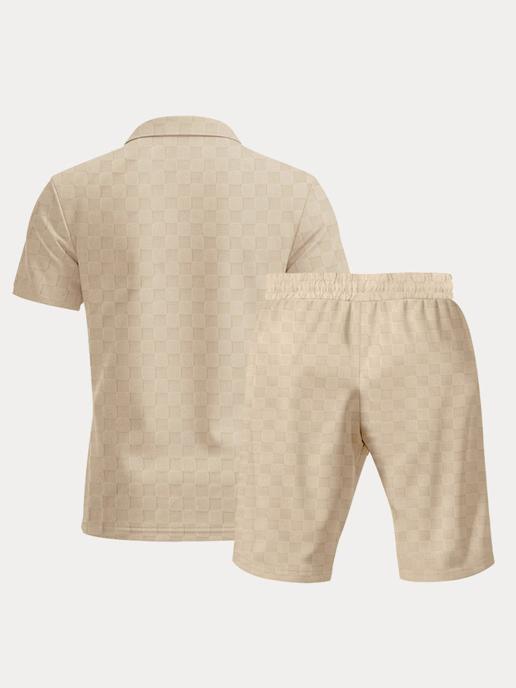 Tidlös Rutig Skjorta Shorts Set