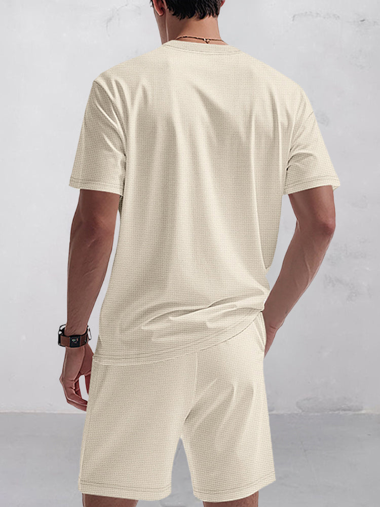 Athleisure Löst Sittande Waffle 2-Delat Set