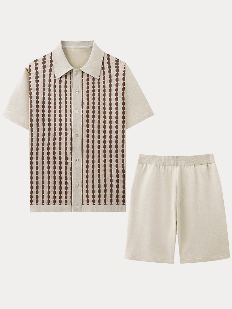 Casual Jacquard Stickad 2-Delat Set