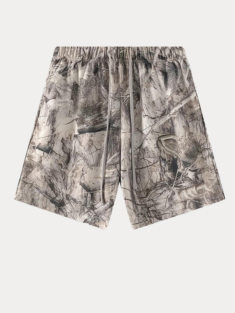 Herr Abstrakt Bläck Tryck 2-Delat T-Shirt & Shorts
