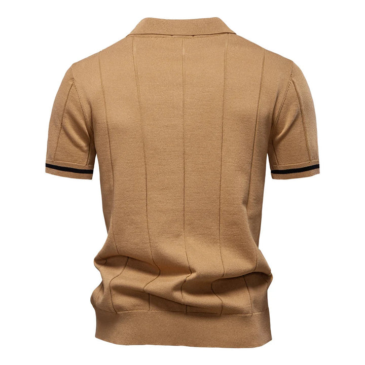 Van Elst Mode® | Sommar Pikétröja med Dragkedja