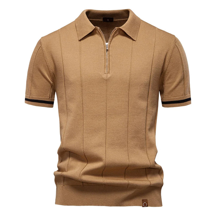 Van Elst Mode® | Sommar Pikétröja med Dragkedja