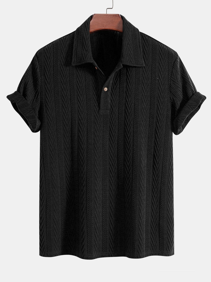 Stickad Geometrisk Jacquard Pikétröja