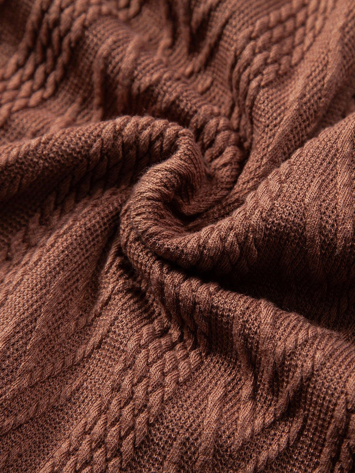 Stickad Geometrisk Jacquard Pikétröja