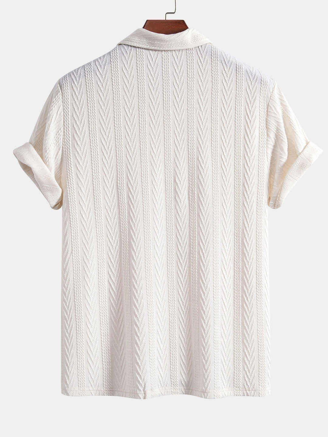 Stickad Geometrisk Jacquard Pikétröja