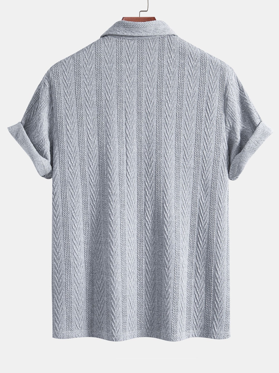 Stickad Geometrisk Jacquard Pikétröja