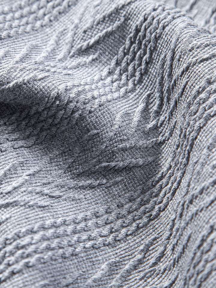 Stickad Geometrisk Jacquard Pikétröja