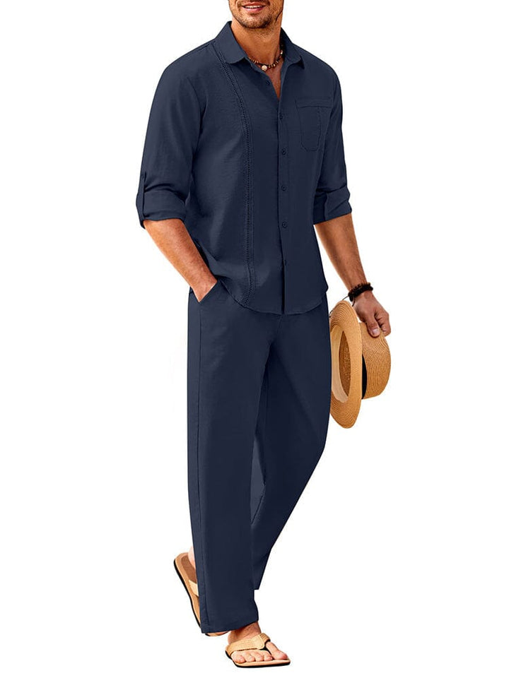 2-Delat Linne Långärmd Strand Semesteroutfit