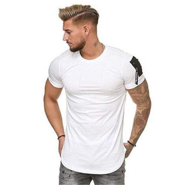 Lång T-shirt med Axelsdragkedja